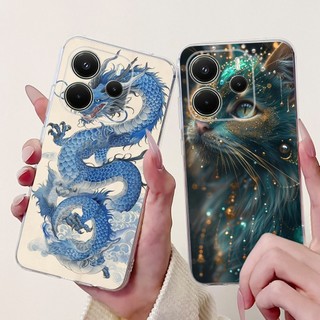 Dành Cho Xiaomi Redmi Note 14 4G EU Vỏ 2025 Mèo Dễ Thương Nhện Sư Tử Hoạt Hình Mềm Trong Suốt Silicon Cho Redmi Note14 4G EU Ốp Lưng