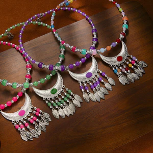 Dâu Trước Dây Xích Lông Mày Tua Rua Style Bohemian Nhiều Màu Sắc - Phụ Kiện Tóc Dân Tộc Tây Tạng Retrô