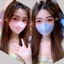 MERIGGIARE 10 Chiếc Mặt Dùng Một Lần, Thiết Kế Gradient In Màu Chống Bụi, Chăm Sóc Sức Khỏe Mặt Chữ V 3 Lớp Bảo Vệ Mặt Nữ