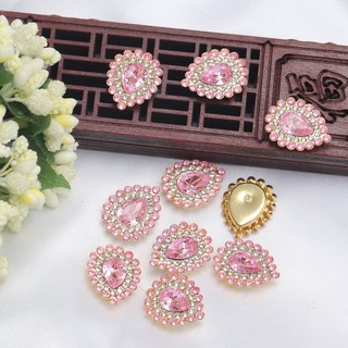 16 * 20mm Màu Hỗn Hợp Hai Lớp Trái Tim Hướng Dương Kim Cương Mắt Ngựa Kim Cương Bông Tuyết Trái Tim Giọt Nước Kim Cương Đáy Phẳng Kim Cương Handmade Tự Làm Chất Liệu