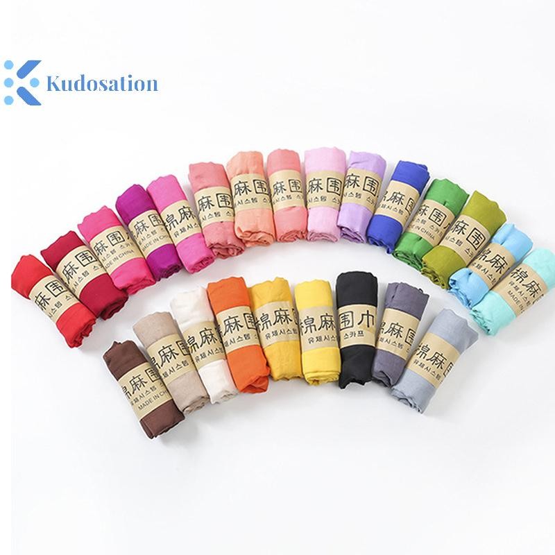 Kudosation Nữ Phong Cách Chống Gió Khăn Choàng Quấn Màu Trơn Cotton Ấm Khăn Quà Tặng Mùa Đông