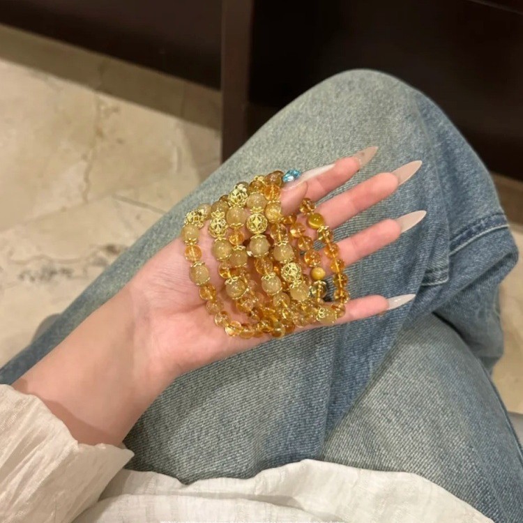 Vòng tay pha lê tự nhiên đính hạt, trang trí phong thủy, phù hợp sinh nhật