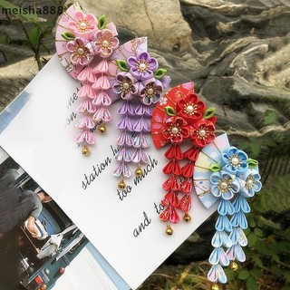 Meisha888 Nhật Bản Vải Kimono Hoa Gấp Quạt Trẻ Em Phụ Kiện Tóc Kẹp sel Mũ Đội Đầu Barrette