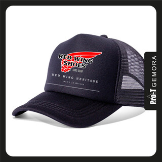 2025 Màu đỏ thời trang Wing Heritage Trucker Cap Dây đeo có thể điều chỉnh Topi