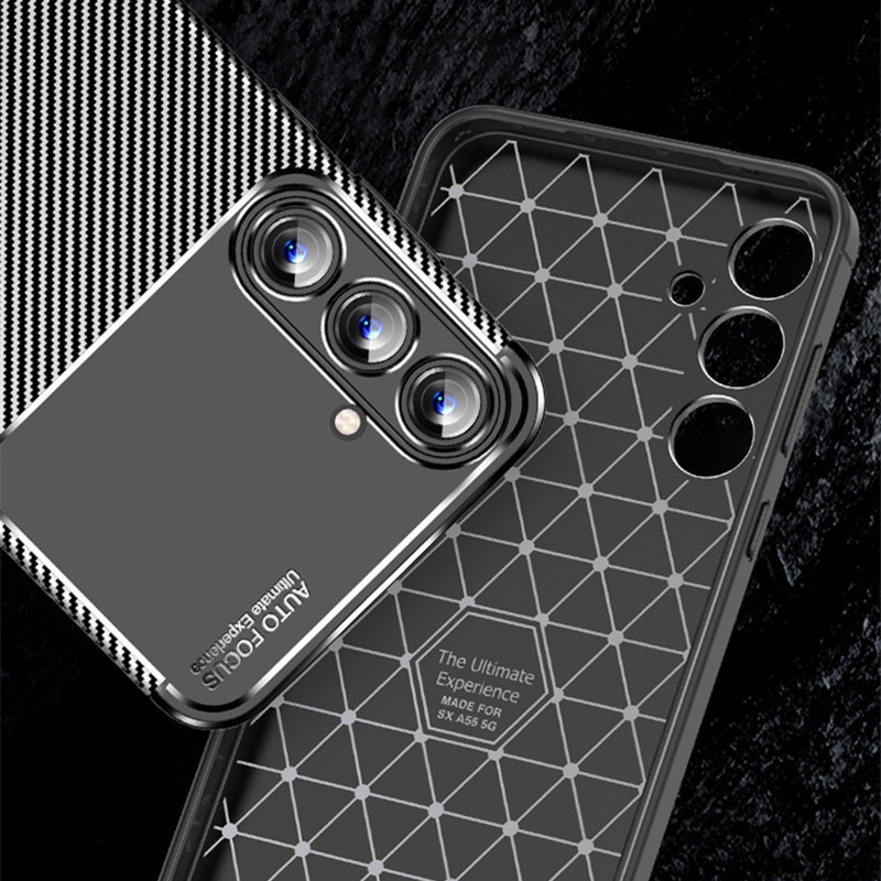 Dành Cho Samsung Galaxy A55 A35 A25 A15 A05 A05s 5G Slim Chống Sốc Sang Trọng Kinh Doanh Sợi Carbon