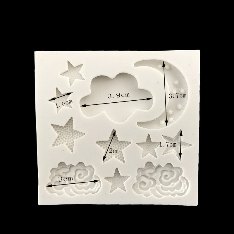 Moon Star Cloud Khuôn Silicon Tự Làm Chocolate Khuôn Trang Trí Bánh Khuôn Nướng Bánh Khuôn