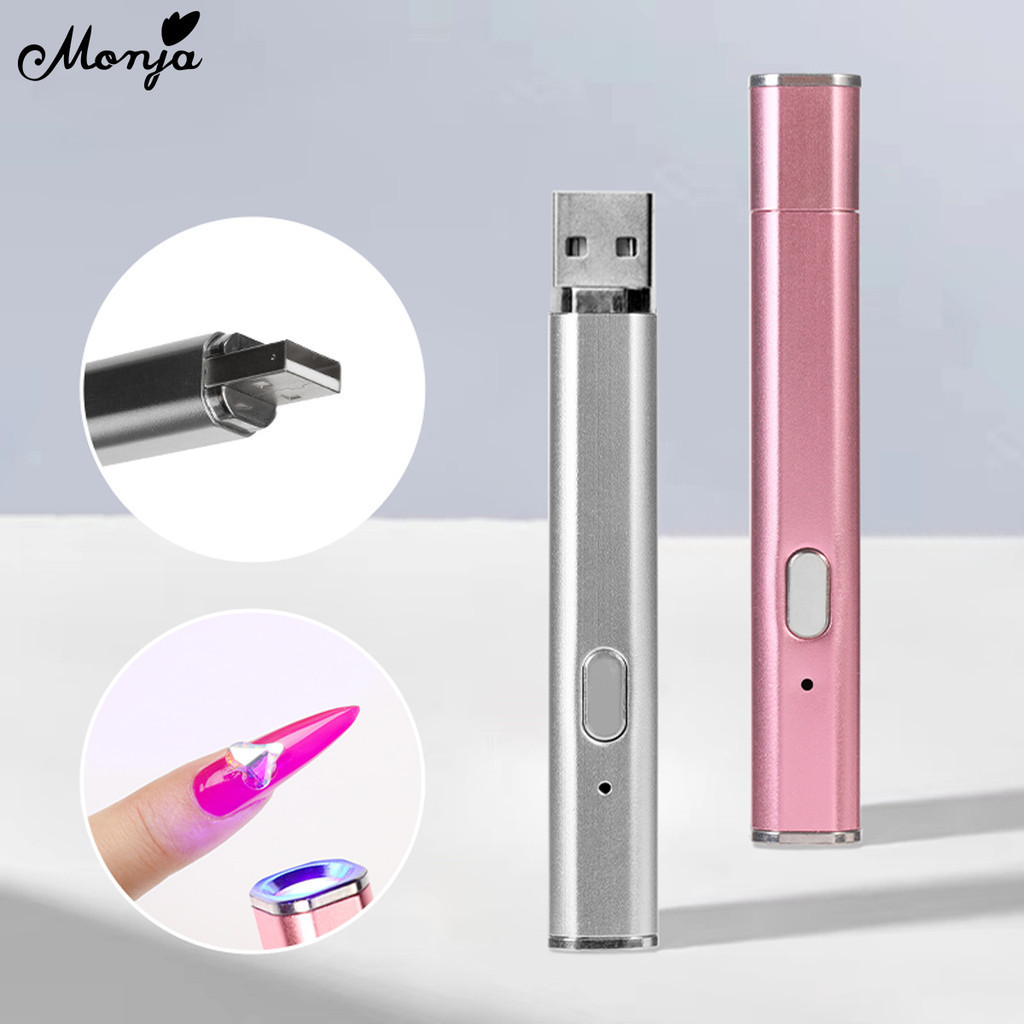 Monja 8W Di Động Máy Sấy Móng Tay Đèn Mini Cầm Tay UV Dính Gel Đèn Sấy Nhanh USB Sạc Móng Đèn Pin DIY Dụng Cụ Làm Móng Tay