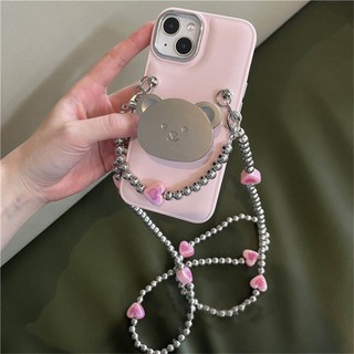 Ốp Điện Thoại Chống Sốc Có Dây Đeo Hạt Cho iphone 11 12 13 14 15 pro