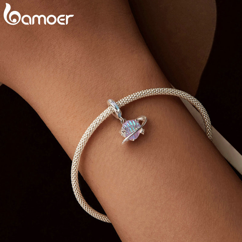 Bamoer 925 Sterling Sliver Charm Ocean Shell Mặt Dây Chuyền Phụ Kiện Series Cho Vòng Tay