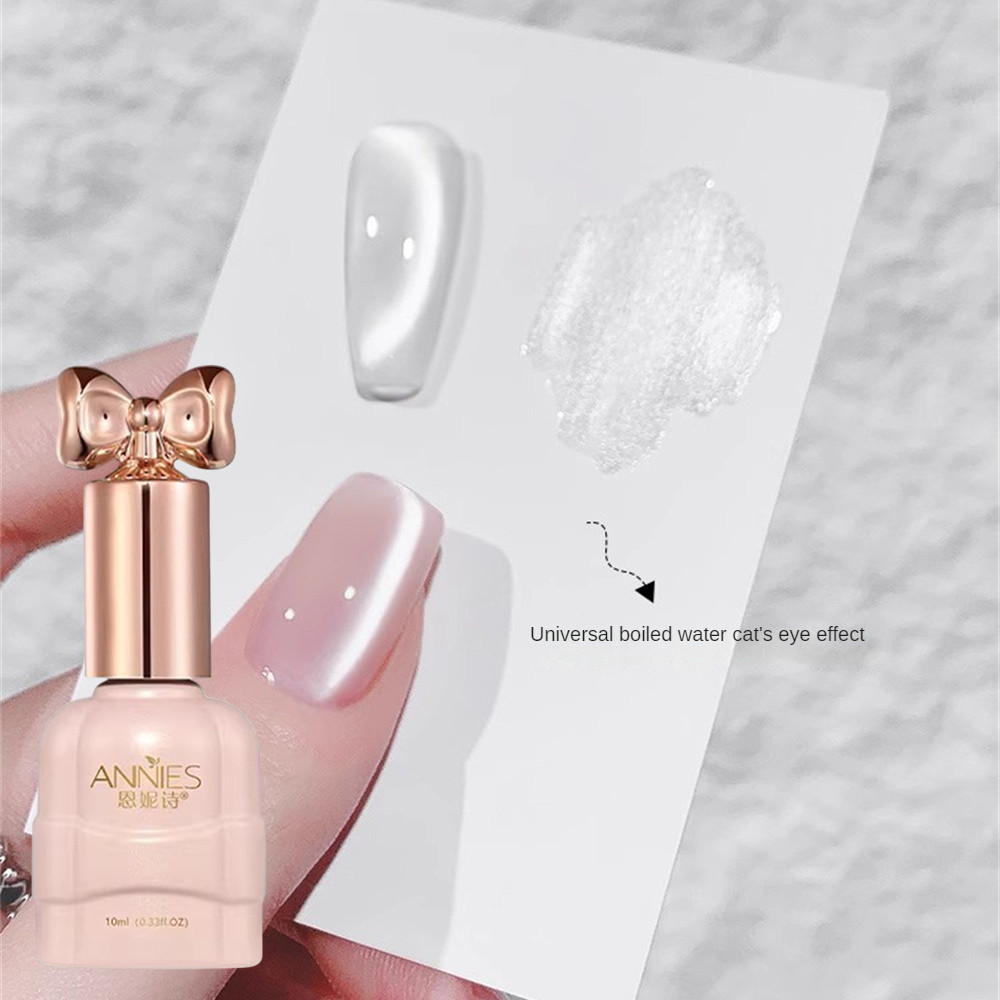 Ảnh ANNIES Universal Boiled Water Cats Eye 2024 Hạt thủy tinh siêu sáng không xám mới Cats Eye dùng cho nghệ thuật làm móng bằng ánh sáng 10ml 2