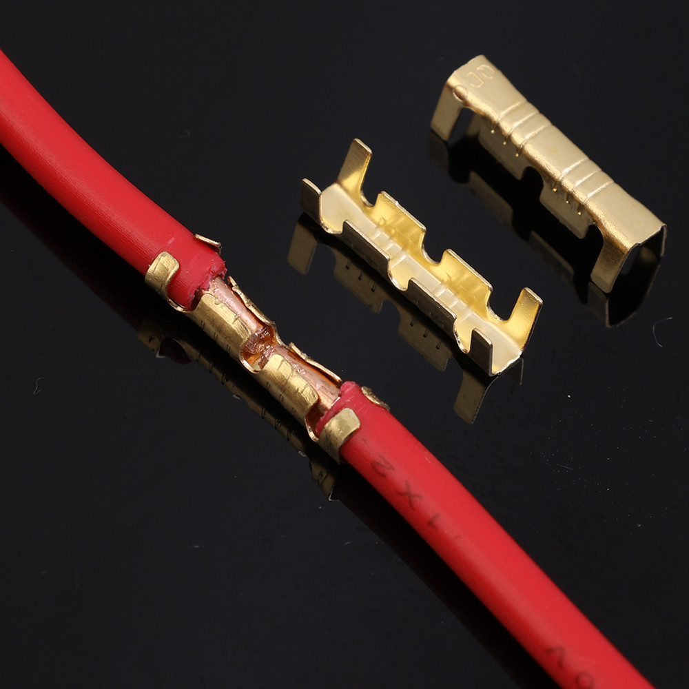 Đầu nối mông Fascia răng nhỏ màu vàng - Đầu nối chèn lạnh 0,3-1,5mm2 - Đầu nối dây hình chữ U 50 / 100 Cái - Đầu nối uốn phích cắm kết nối nhanh