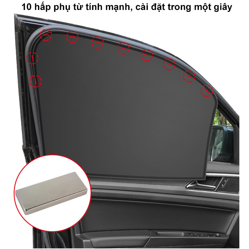 Rèm che nắng ô tô-Rèm xe từ tính chống nắng mùa hè từ tính mạnh mẽ,Tấm che nắng ô tô mờ đục từ tính