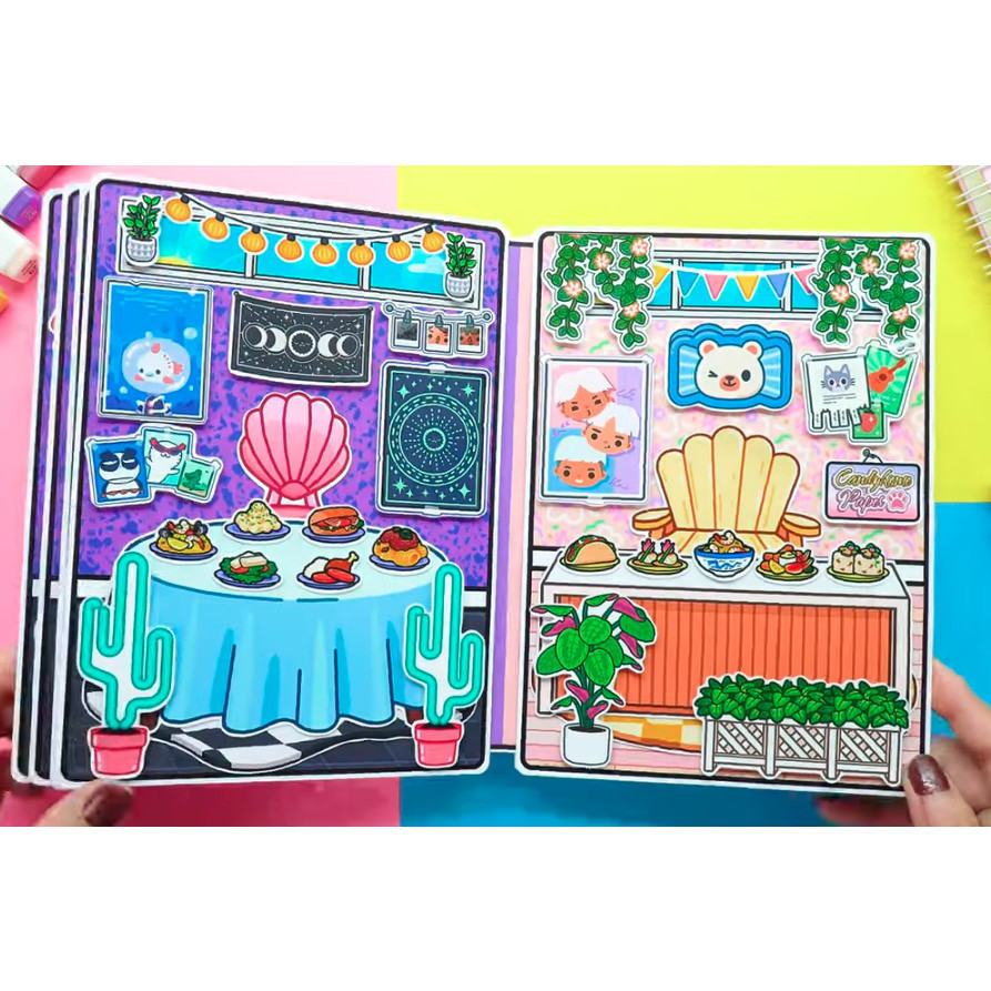 Wednesday búp bê giấy toca boca COOL AND CUTE 2 - Giấy in chất lượng cao, cứng cáp phát triển tư duy logic phong cách