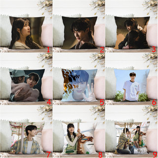 Lovely Runner Byeon Woo-seok & Hye-yoon Kim Vỏ Gối Vuông In Hình Một Mặt Sofa Polyester Gối Trang Trí Nhà Phòng Khách (Không Có Gối)