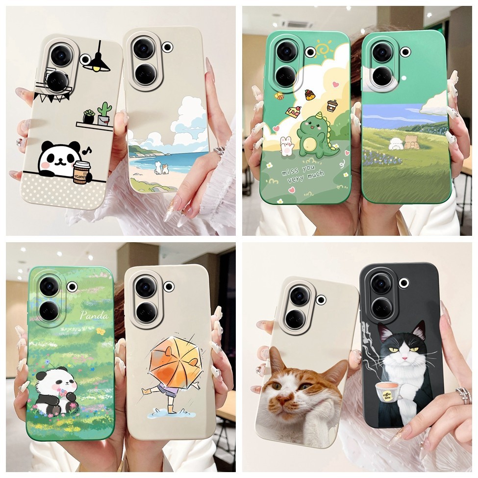Ốp lưng Tecno Camon 20 Pro CK7n Camon20 CK6n Thẩm Mỹ Mèo Dễ Thương Sơn Cà Phê Silicon Chống Sốc Techno Camon 20 Vỏ Điện Thoại