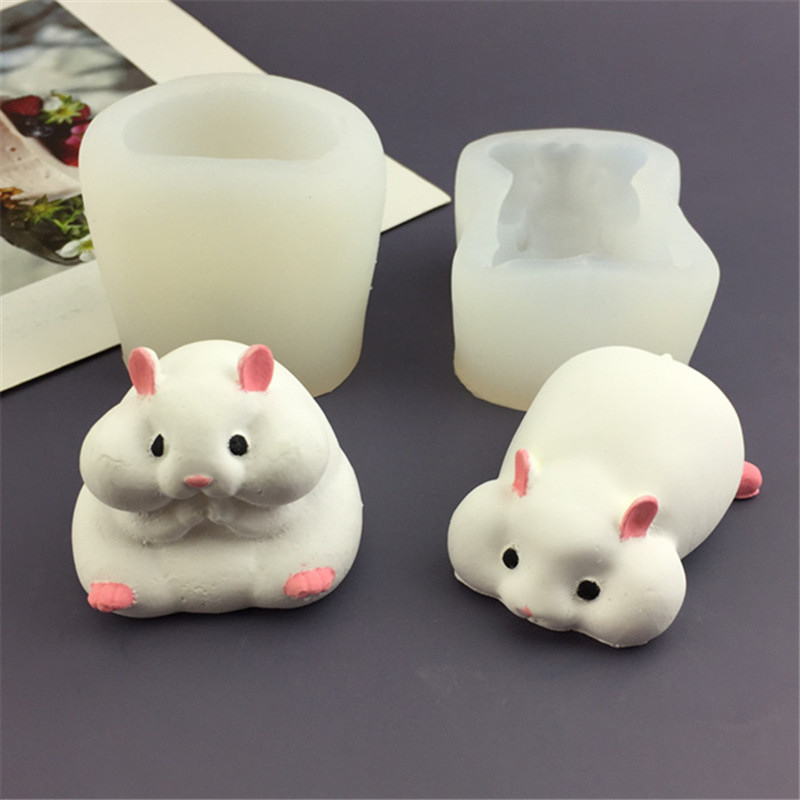 3D Hamster Khuôn silicon làm bánh/thạch/pudding/xà phòng/nến/thạch cao DIY