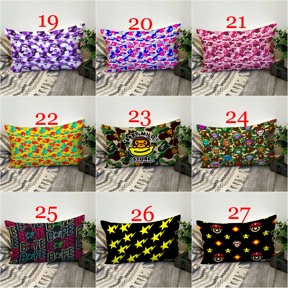 Baby Milo Bape Vỏ Gối Hình Chữ Nhật In Hình Một Mặt Đệm Polyester Trang Trí Nhà Cửa Món Quà Tốt Nhất (Không Có Lõi)