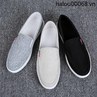 Giày Nam Mùa Thu Thoáng Khí Cũ Bắc Kinh Giày Vải Nam Thường Ngày Lười Người Một Cánh Thấp Giày Vải Tất Cả Trận Đấu