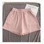 Quần short thể thao vải cotton mỏng lưng cao ống rộng màu trơn thời trang mùa hè phong cách Hàn Quốc cho nữ
