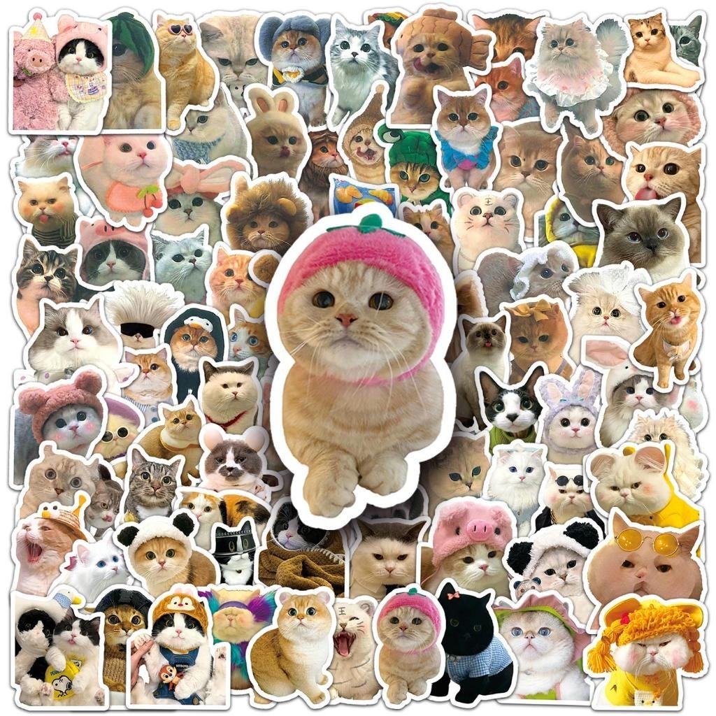 Bộ 100 Sticker nhãn dán Mèo Vui Nhộn Sáng Tạo Chống Thấm Nước Cho Điện ...