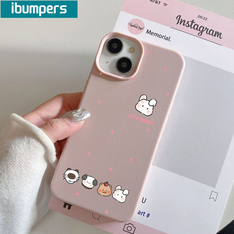 ibumpers Ốp Lưng IPhone Dễ Thương Đơn Giản Hoạt Hình Họa Tiết Động Vật Cho IPhone 16 15 14 12 13 11 Pro Max IP 7 8 Plus X XS XR Ốp Điện Thoại Mỏng Silicon Mềm Da Họa Tiết