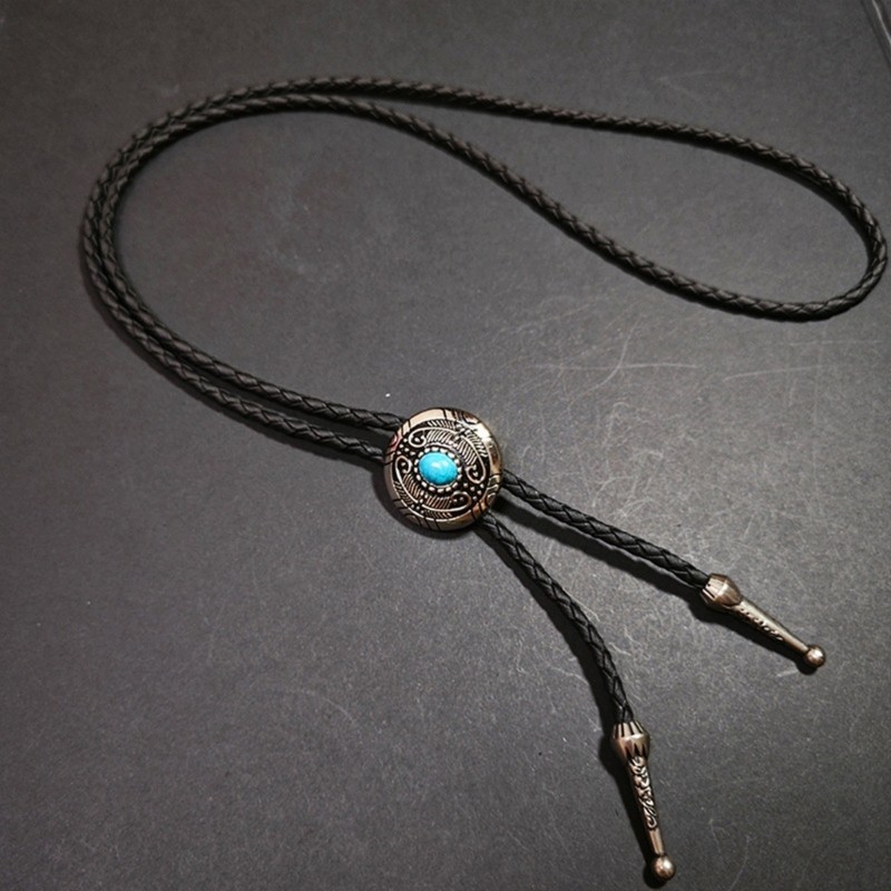 DASBSUG Đá bện thủ công độc đáo - Cà vạt Bolo Tie cao bồi - Vòng cổ