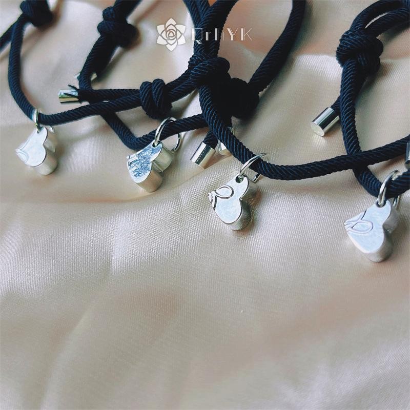 Qrhyk Cỏ Ba Lá Bốn Lá Từ Tính Tốt Nhất Vòng Tay Tình Bạn Cho 4 Chiếc Nam Châm Trái Tim Người Bạn Thân Nhất Mãi Chúc May Mắn Vòng Tay Quà Tặng Mới