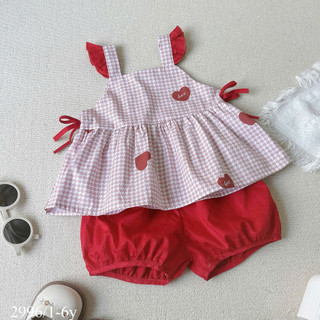 Set Bộ Hè Chất Cotton Cánh Tiên Phối Nơ Cho Bé Gái Mềm Mát 8-26kg