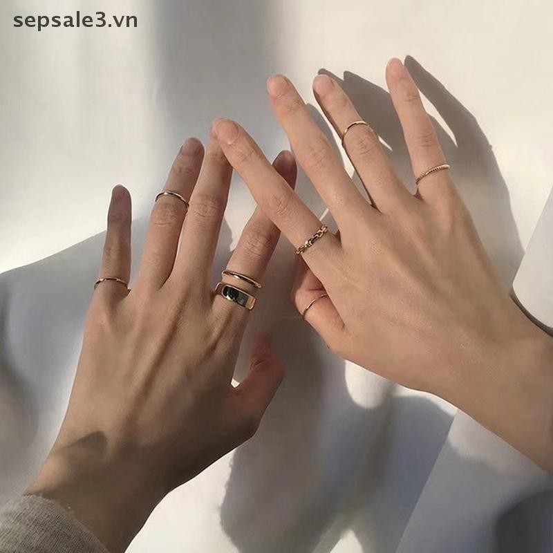 # Sepsale # 7 Chiếc Nhẫn Trang Sức Thời Trang Bộ Bán Chạy Kim Loại Rỗng Tròn Mở Nhẫn Nữ Cho Bé Gái Tiệc Nữ Quà Tặng Đám Cưới.