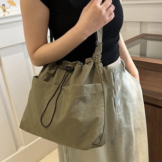 [Gou] Túi đeo vai dây rút thời trang Du lịch Túi Tote Nylon thông thường Dung tích lớn Túi đeo chéo chống nước dành cho nữ VN