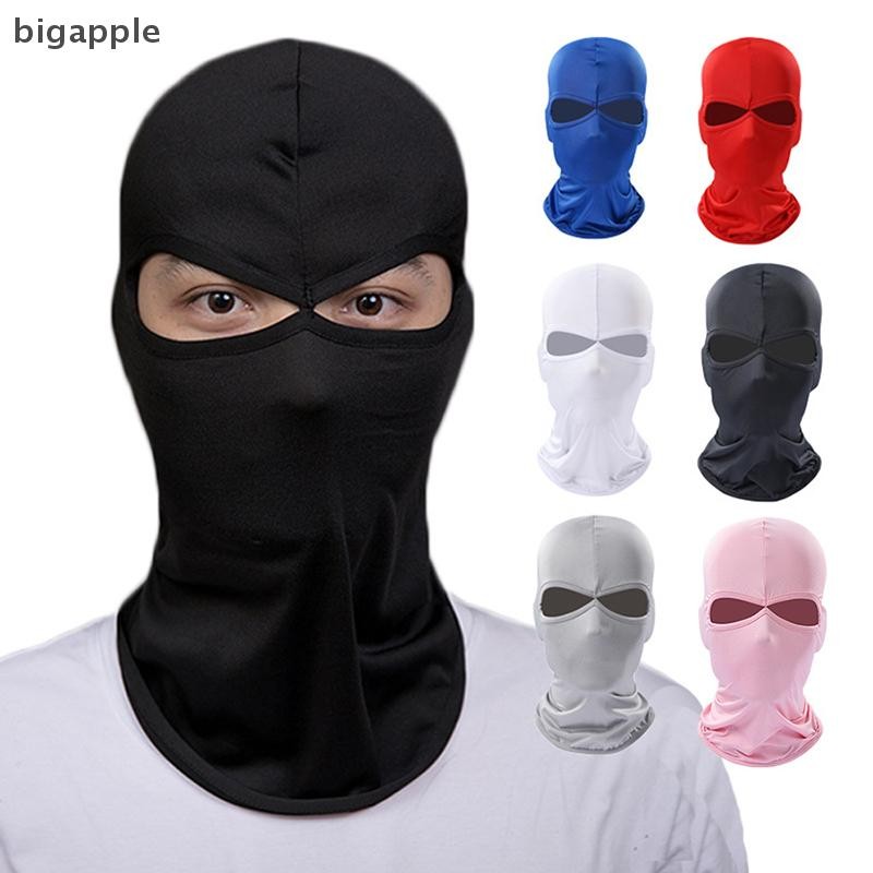 Bigapple 2 Lỗ Balaclava Mặt nạ xe máy Moto Mũ bảo hiểm Hood Trượt tuyết Cổ Full Face Mask Chống gió Mặt nạ Biker Nam RDG