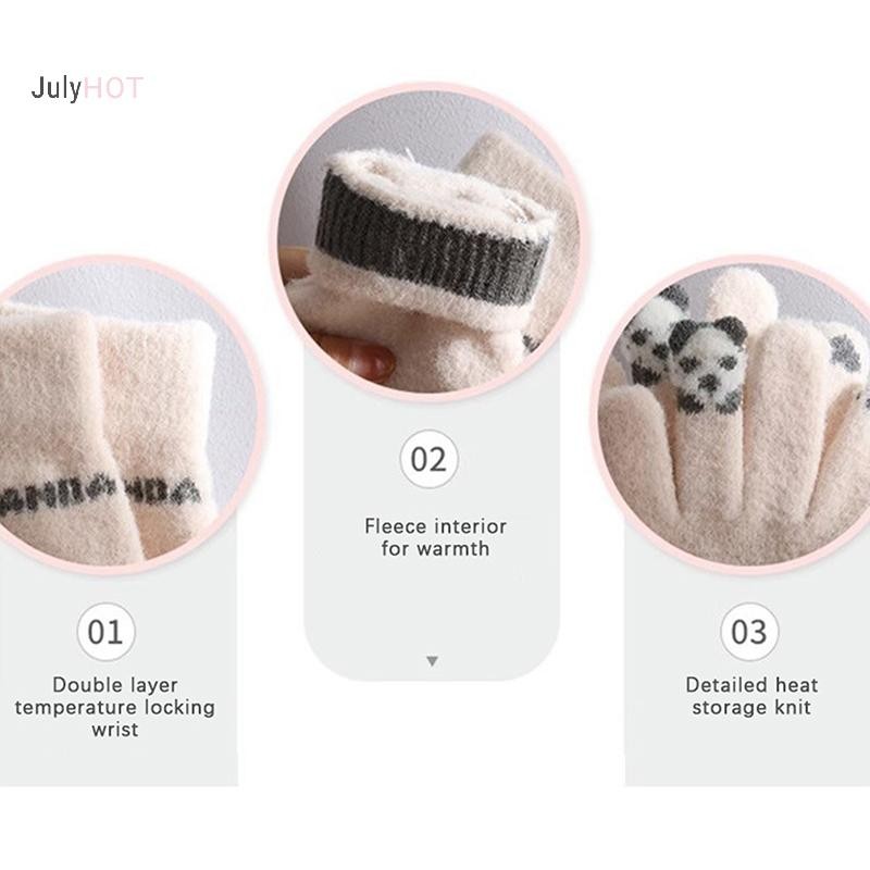 Găng tay màn hình cảm ứng mùa đông dành cho nữ JULYHOT Găng tay dệt kim toàn ngón tay (1 Cặp) Massivedeals