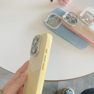 Kim Cương Lấp Lánh Bảo Vệ Ống Kính Phim 2 Trong 1 Silicon Ốp Lưng Điện Thoại iPhone 16Promax 12 13 14 15 Pro Max 15Plus 11 Chống Sốc Nữ Điện Thoại Di Động