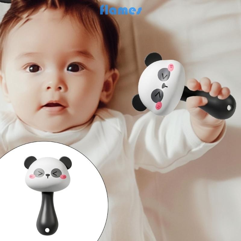 Fl Đồ chơi lục lạc gấu trúc giáo dục Dễ dàng cầm nhạc Maracas Đồ chơi cho bé 0-3 tháng tuổi