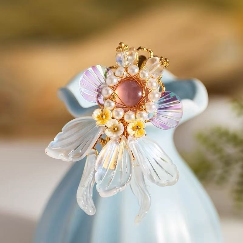 MAUROPOLI [Sẵn Sàng] Cặp Thủy Tinh Cá Vàng Giao Hưởng Siêu Cổ Tích - Kẹp Phụ Kiên Tóc Dễ Thương Cho Cô Gái Hanfu