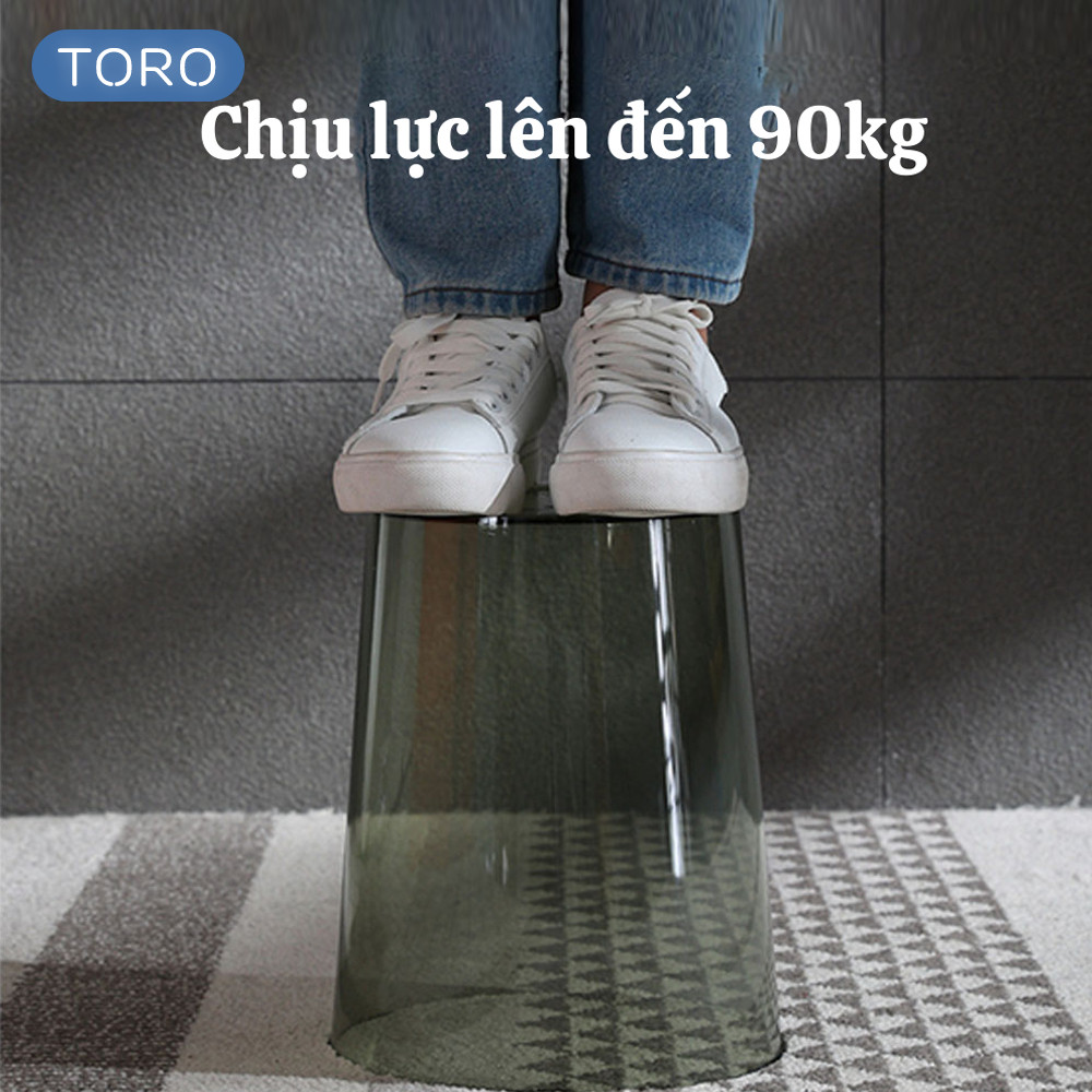 Thùng đựng rác trong suốt DINO đơn giản sang trọng đa năng cắm hoa, đựng đồ nhựa PET độ cứng tốt