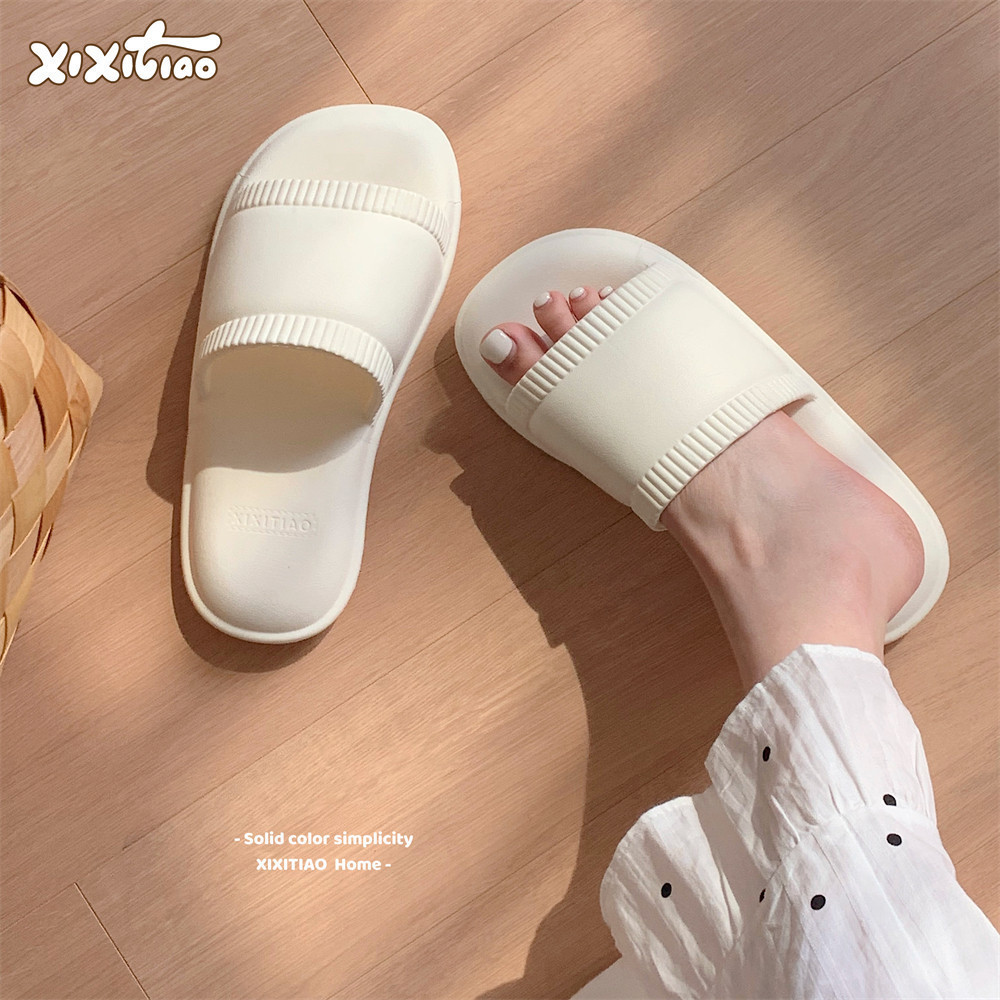 Xixitiao Dép Trong Nhà Nam Nữ Mùa Hè Màu Trơn Cao Cấp Thoải Mái Cặp Đôi Dép Tắm