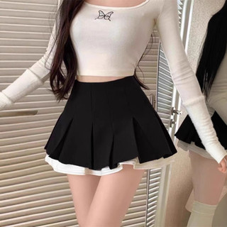 Chân Váy Bigsize Nữ 2 Lớp Lưng Cao Phối Viền Vải Trắng Khóa Kéo Cho Chubby CV421