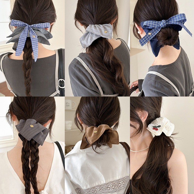 【Scrunchies 】Dây Buộc Tóc Vuông To Phồng Đẹp Thời Trang Hàn Quốc Cho Nữ - Phụ Kiện Tóc
