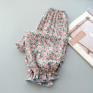 M-4XL Quần Size Lớn Nữ Quần Lụa Băng Quần Hoa Mùa Hè Quần Pyjama Ống Rộng Quần Rời Có Thể Mặc Ngoài Pyjama Quần Nhà Quần Thường Ngày Harem Quần Thẳng Bé Gái Plus Size Quần Nữ