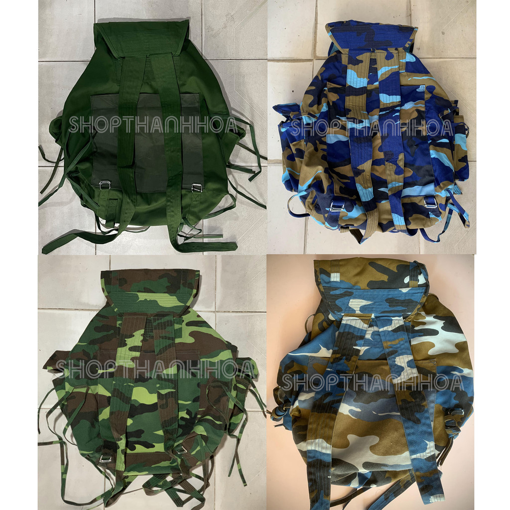 Balo con cóc màu xanh trơn in loang | Shopee Việt Nam