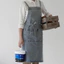 Tạp dề denim nữ DELMER, Tạp dề quảng cáo chống dầu denim đã giặt, Túi giải trí Làm dày thợ cắt tóc Quần áo làm việc tại nhà bếp