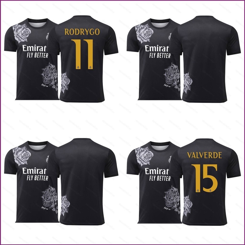 [Sy3] 2024-2025 Real Madrid Y3 Co thương hiệu Rodrygo Valverde không số Áo thun bóng đá Jersey Trẻ em Người lớn Plus Size