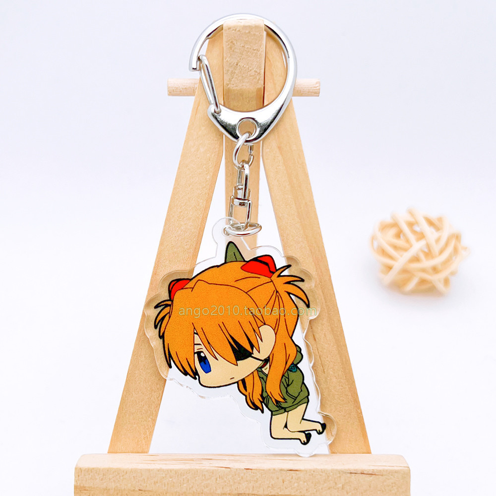 Phụ kiện mua 2 tặng 1 ~ Móc khóa acrylic EVA Neon Genesis Evangelion Asuka Ayanami Rei Nagisa Kaoru treo mặt dây chuyền