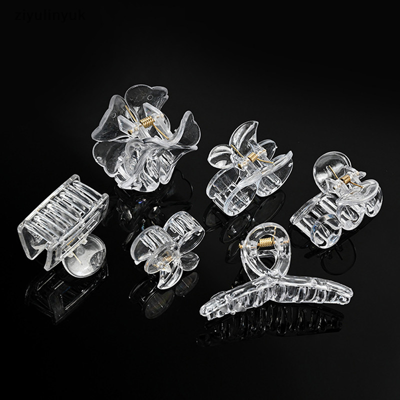 Ziyulinyuk Acrylic Trong Suốt Móng Vuốt Nhựa Trong Suốt Kẹp Tóc Trống Đế Kẹp Tóc Cho DIY Trang Sức Làm Thời Trang Bé Gái Phụ Kiện Tóc EN