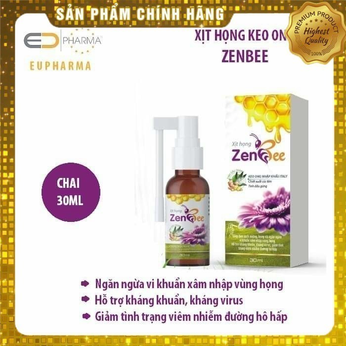 (CHÍNH HÃNG) Xịt họng keo ong Zenbee- Kháng khuẩn,khỏi ho,khỏi lo viêm ...