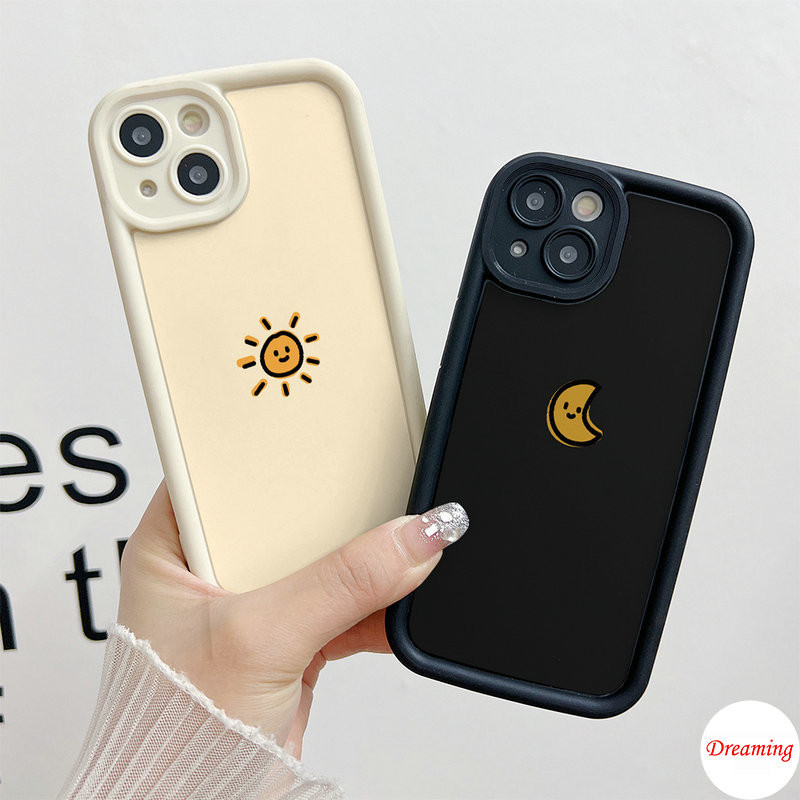 Ốp Lưng Cho Samsung Galaxy S24 S23 S22 S21 S20 Plus Ultra FE M55 M54 M51 A55 A54 A53 A52 A51 A50 A30S A73 A72 A71 A70 Thiết Kế Mắt Thiên Thần Chống Rơi Họa Tiết Mặt Trời Và Mặt Trăng