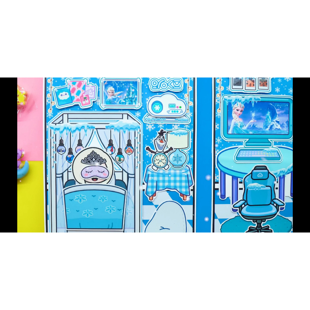 Ngôi nhà của bé House of Queen Elsa In Quiet Book Đồ chơi giấy tocaboca life bằng giấy DIY cho bé
