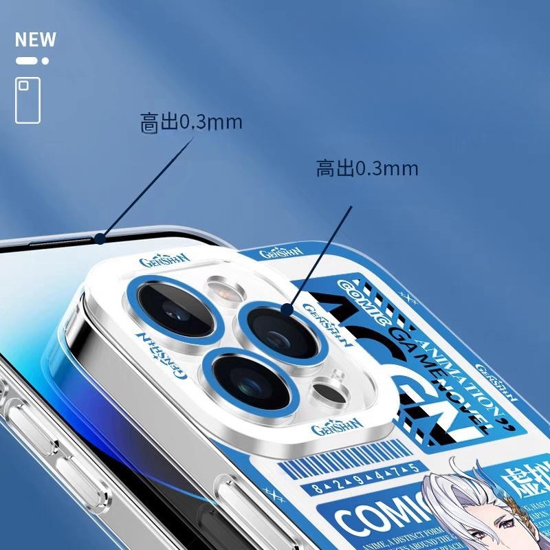 Ốp Lưng Điện Thoại Redmi Note 13 12 11 10 8 Pro Max Plus 12S 11S 10S 9S Bao Genshin Tác Động Trò Chơi Trong Suốt