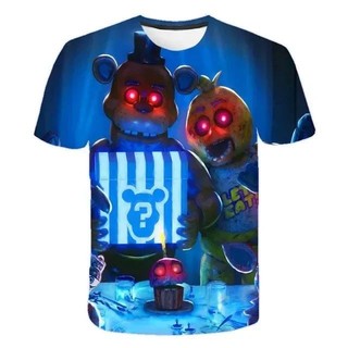 Sinh Nhật Trẻ Em Áo Năm Đêm Tại Freddy 3d In Hình Áo Bé Trai Bé Gái Thời Trang Áo Thun Tay Ngắn FNAF Quần Áo Cho Bé Trai